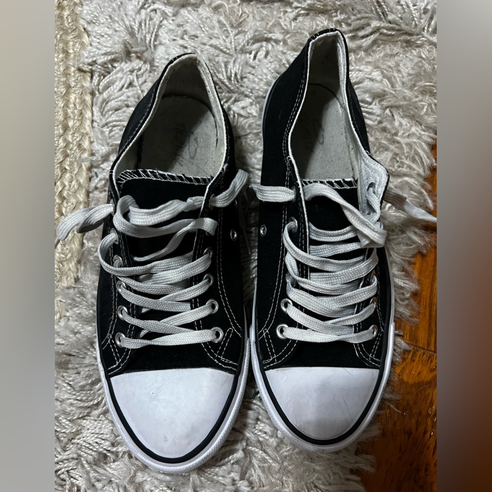 Black and White Canvas Sneakers